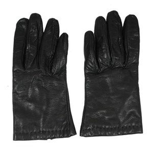 Malo Vintage Womens Gloves Size 7.5 Black 100% Leather Cashmere Lined Mittens